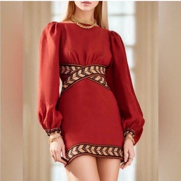 Johanna Ortiz Time Gone By Linen Mini Dress NWT - Picture 1 of 10